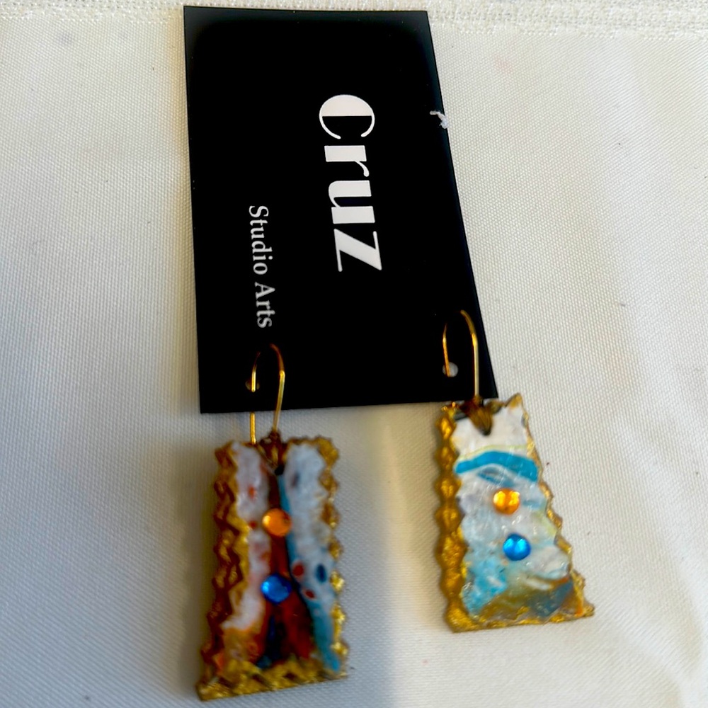 Handmade leather earrings
